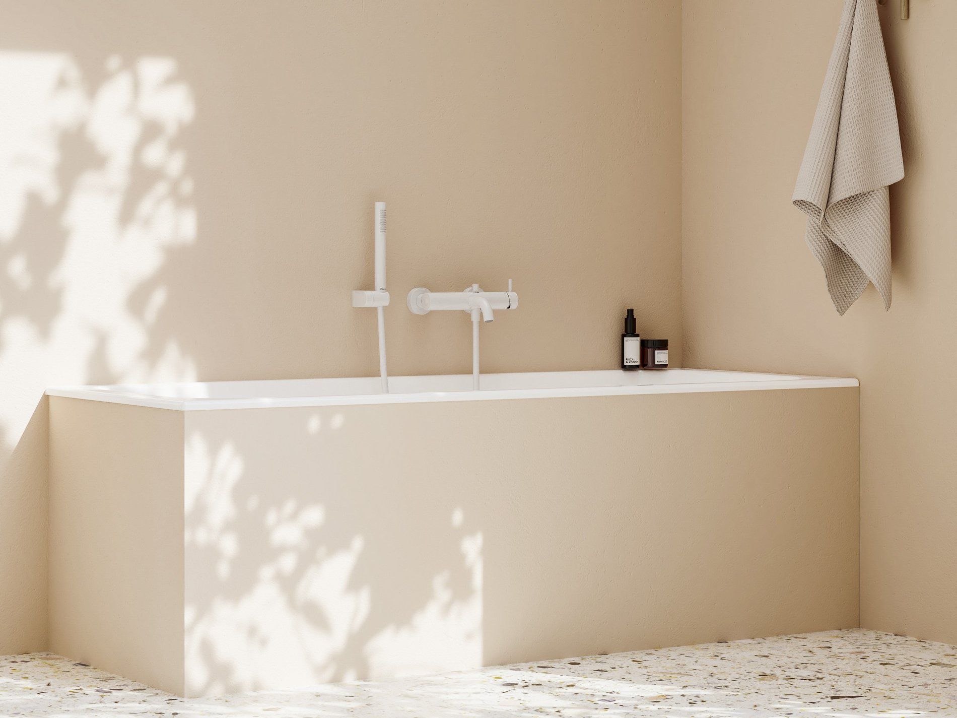 RAVAK X070242 Espirit fali kádcsaptelep zuhanyszett nélkül ES 022.10WV, White Velvet