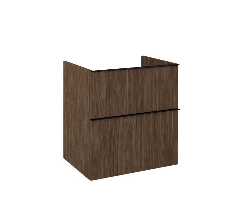 AREZZO design MONTEREY 60 cm-es alsószekrény 2 fiókkal Lincoln dió színben, szifonkivágás nélkül - AR-168689