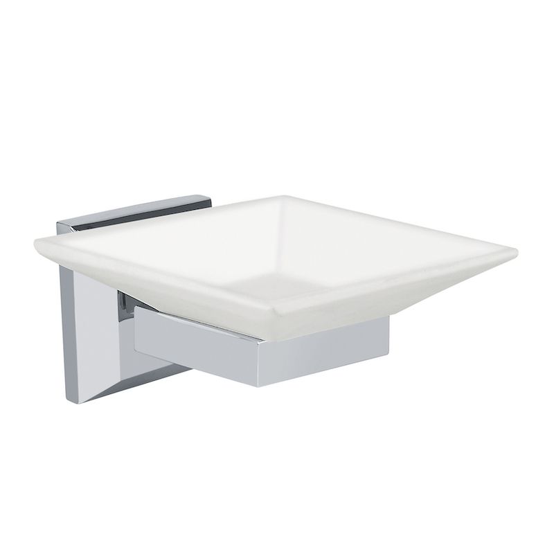 BUGNATESE 30800BR VINTAGE Fali szappantartó szögletes fényes fehér kerámitartóval bronz színben