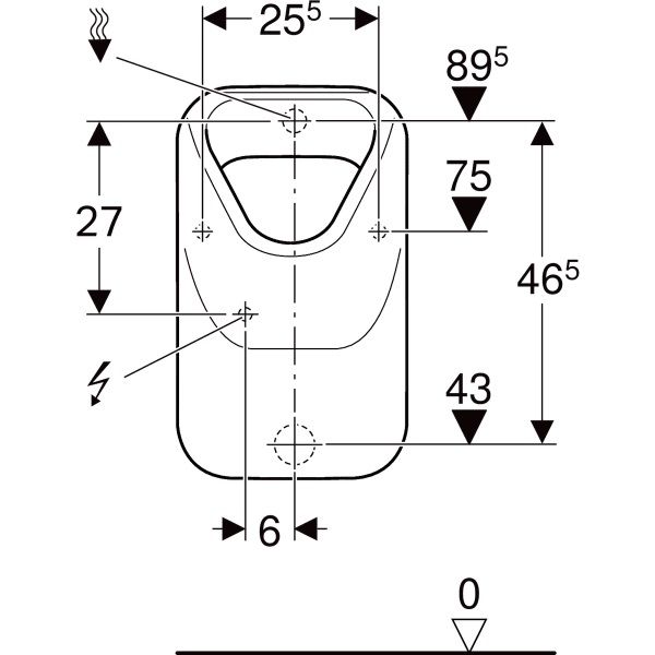 Geberit 238000000 Alivio vizelde, lefolyószurovel, hátsó bekötésű, hátsó vagy alsó kifolyású