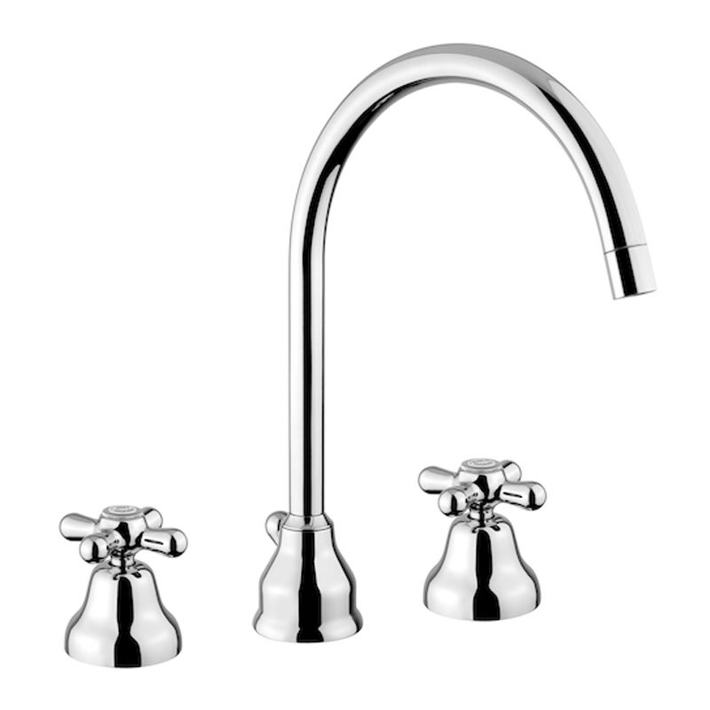 BUGNATESE 017DO Bugnatese Old'800 Magas 3 üléses mosdócsaptelep leeresztővel arany színben