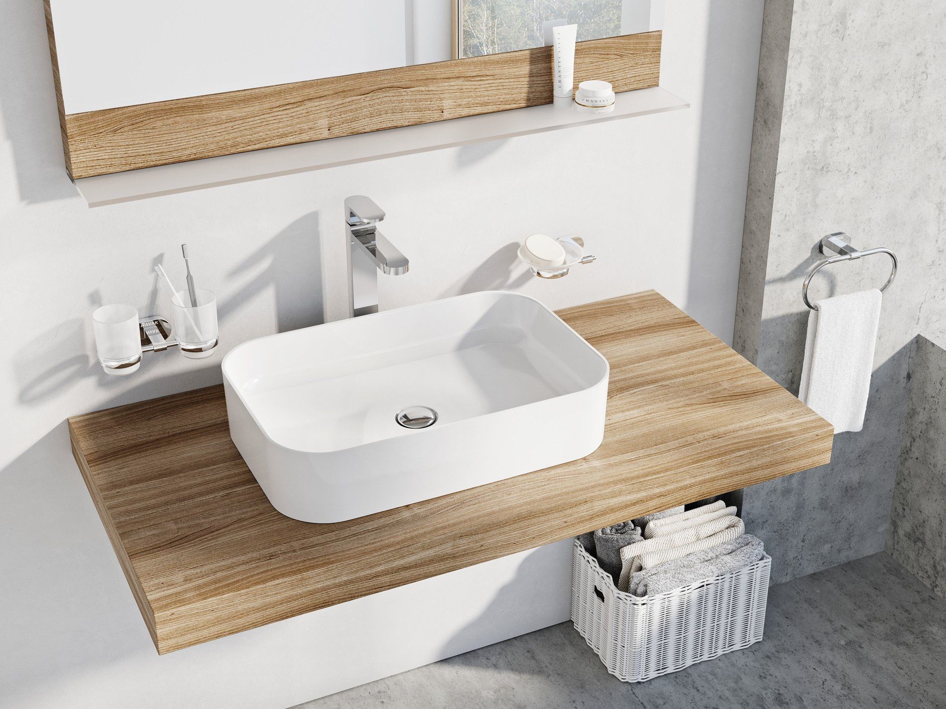 RAVAK XJX01155002 Ceramic Slim R 55 kerámiamosdó fehér