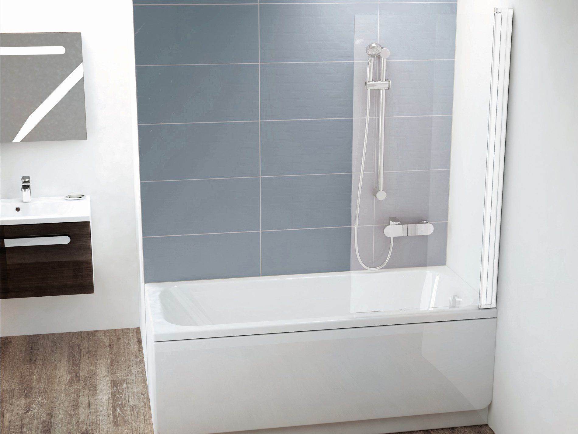 RAVAK 7QR40100Z1 CVS1-80 jobb kádparaván fehér + transparent