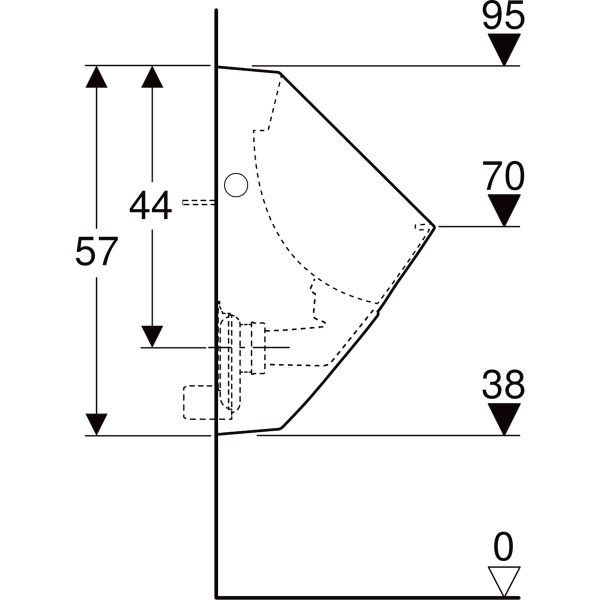 Geberit 238000000 Alivio vizelde, lefolyószurovel, hátsó bekötésű, hátsó vagy alsó kifolyású