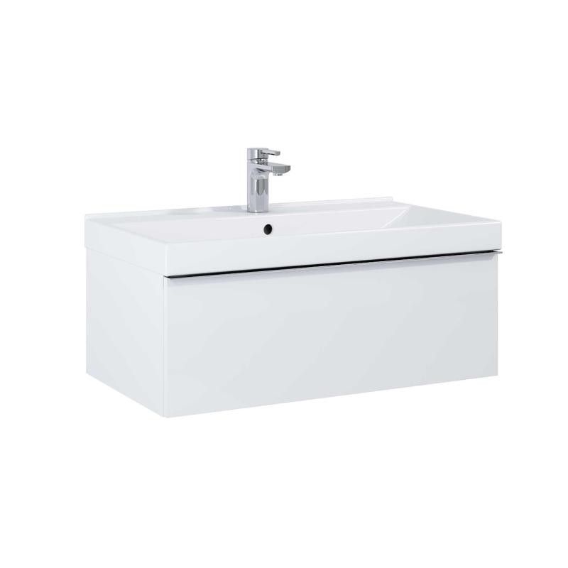 AREZZO design MONTEREY 80 cm-es alsószekrény 1 fiókkal Matt Fehér színben, szifonkivágással - AR-167594