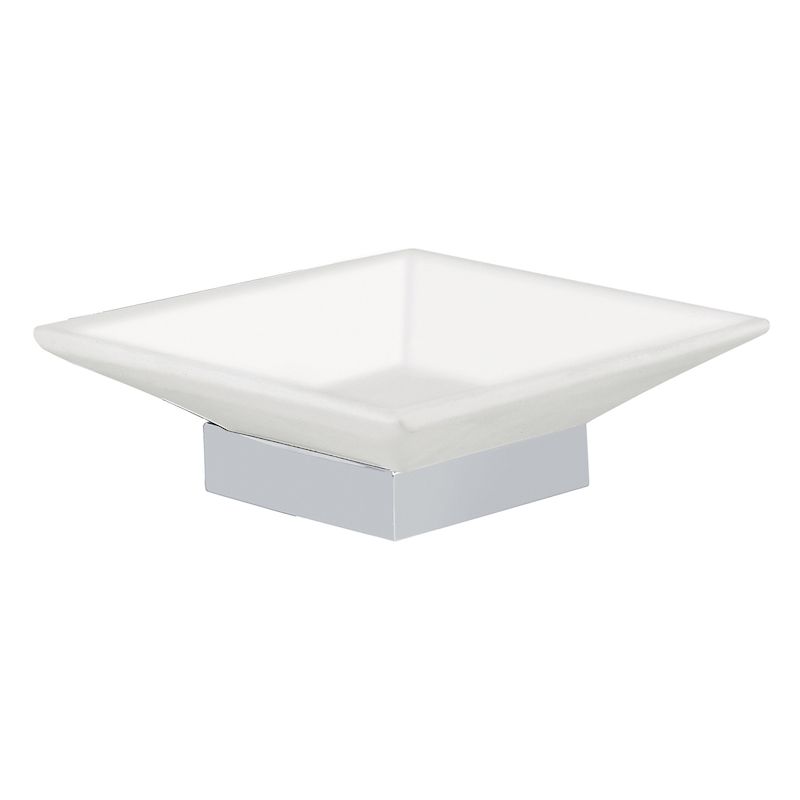 BUGNATESE 30801CR VINTAGE Álló szappantartó szögletes fényes fehér kerámitartóval króm színben