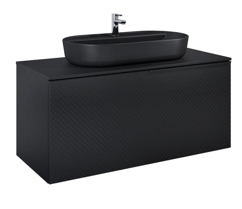 AREZZO design MALIBU alsószekrény 120 1 fiók + 1 fiók , matt fekete - AR-168388