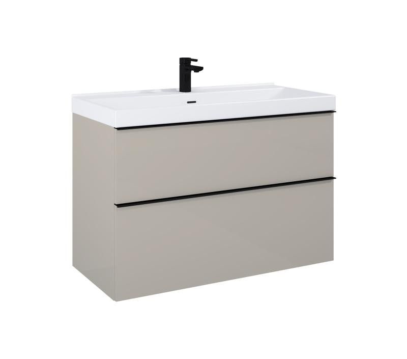 AREZZO design MONTEREY 80 cm-es alsószekrény 2 fiókkal Matt beige színben, szifonkivágással - AR-168588