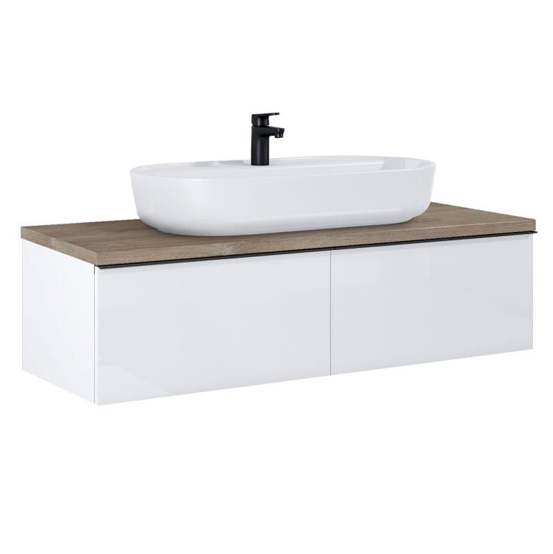 AREZZO design MONTEREY 120 cm-es alsószekrény 2 fiókkal Mf. fehér színben - AR-169441