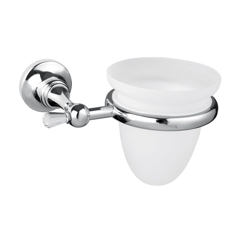 BUGNATESE 28802BR CRISTALLO Fali pohártartó fehér kerámiával swarovski gombbal bronz színben