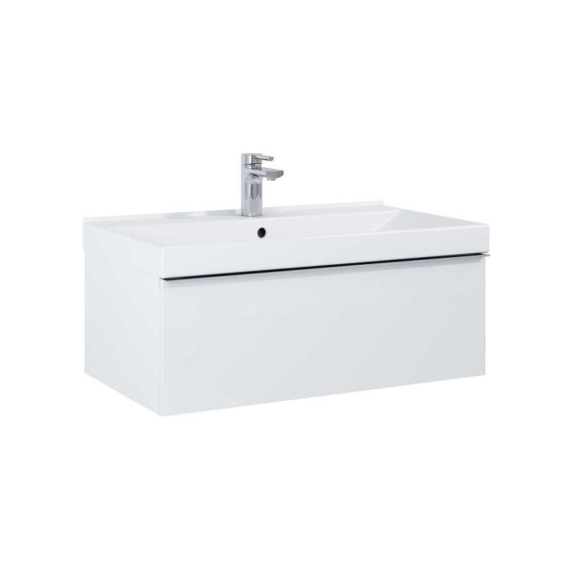 AREZZO design MONTEREY 80 cm-es alsószekrény 1 fiókkal Mf. fehér színben, szifonkivágással - AR-167079
