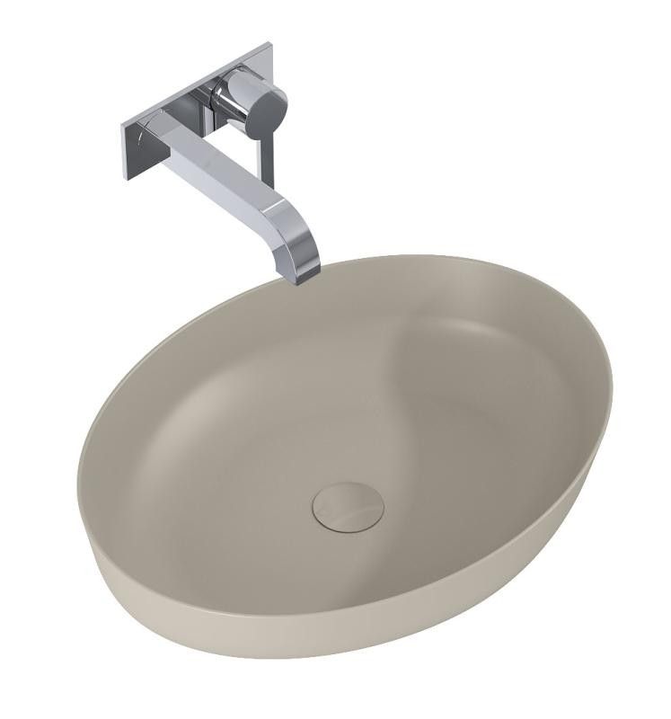 AREZZO design pultra ültethető mosdó RIKA 52x40 matt beige - AR-146048