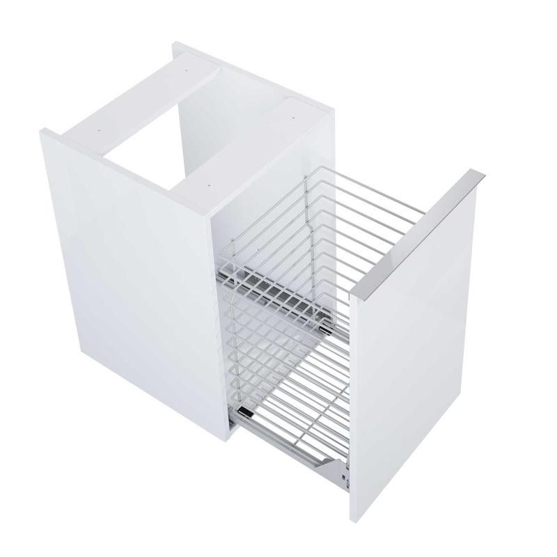 AREZZO design MONTEREY 40 cm-es oldalszekrény szennyeskosárral Matt Fehér színben - AR-167608