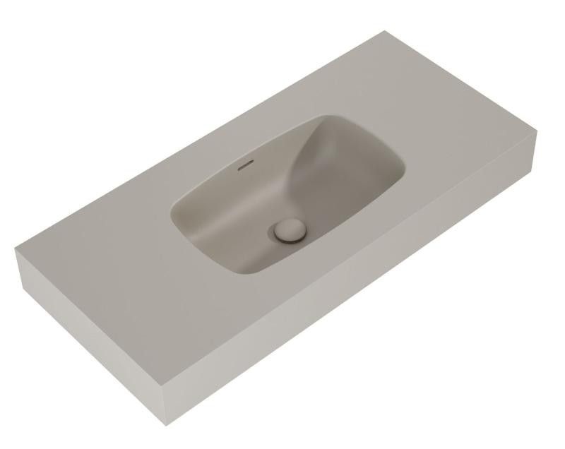 AREZZO design MABEL öntöttmárvány falra szerelhető mosdó 100 cm, matt beige - AR-168866