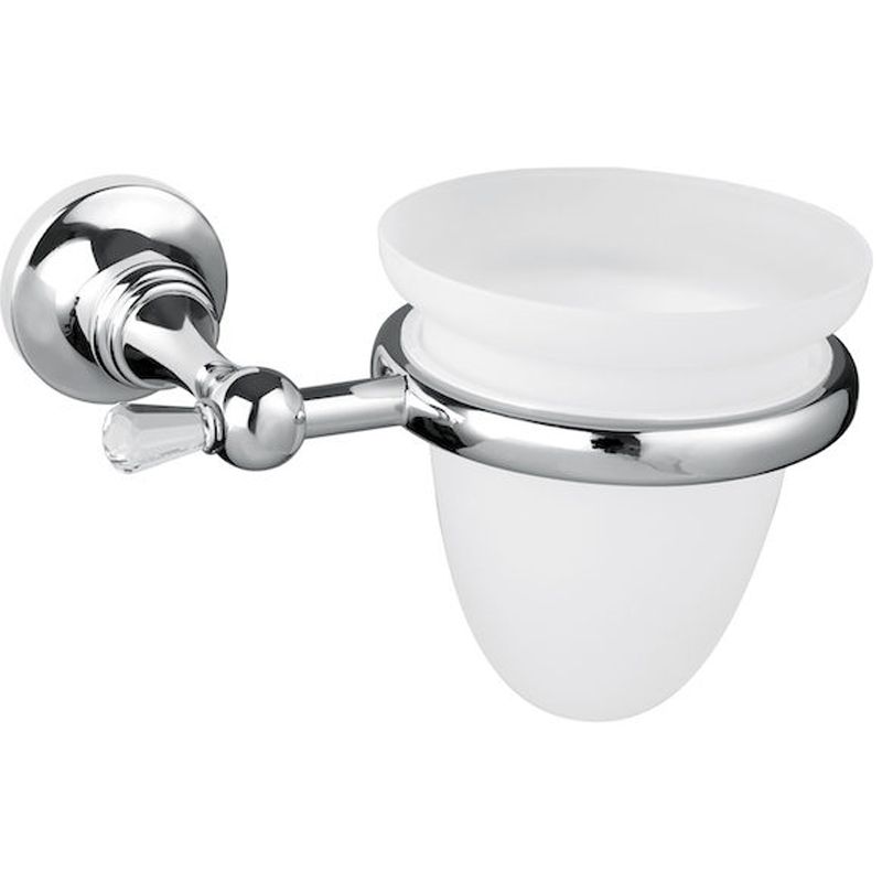 BUGNATESE 27802CR CRISTALLO Fali pohártartó matt üveggel swarovski gombbal króm színben