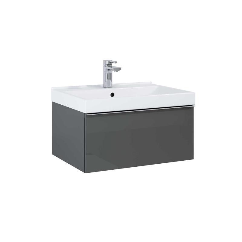 AREZZO design MONTEREY 60 cm-es alsószekrény 1 fiókkal Mf. antracit színben, szifonkivágással - AR-167076