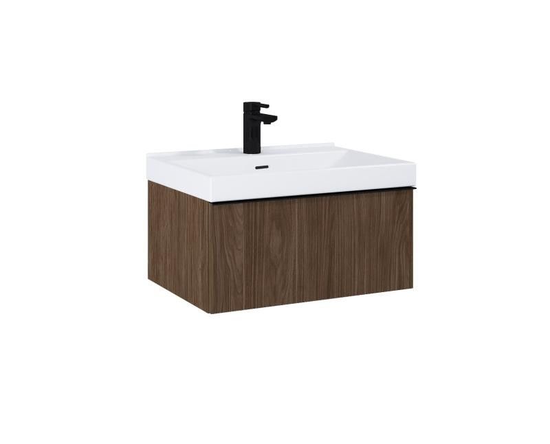 AREZZO design MONTEREY 60 cm-es alsószekrény 1 fiókkal Lincoln dió színben, szifonkivágással - AR-168683