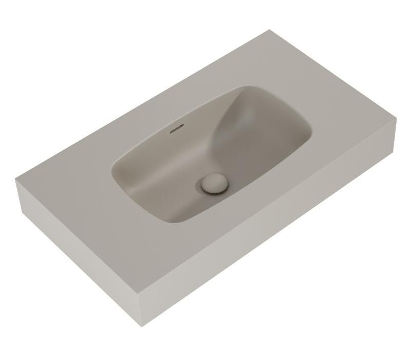 AREZZO design MABEL öntöttmárvány falra szerelhető mosdó 80 cm, matt beige - AR-168858