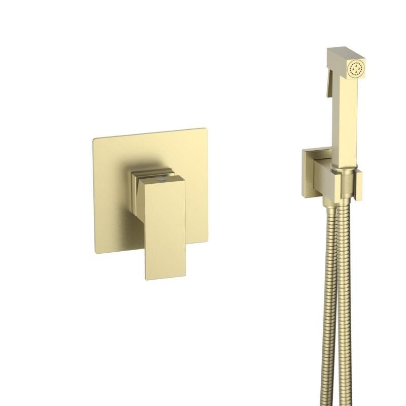 AREZZO design CUBEFIELD falsík alatti bidé csaptelep kézizuhannyal, szálcsiszolt arany - AR-4407G