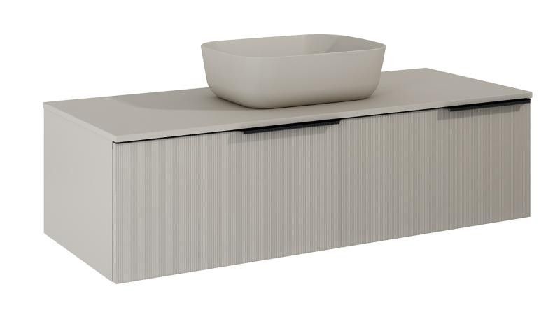 AREZZO design MONTEREY GLASS 120 cm-es alsószekrény 2 fiókkal, beige - AR-169482