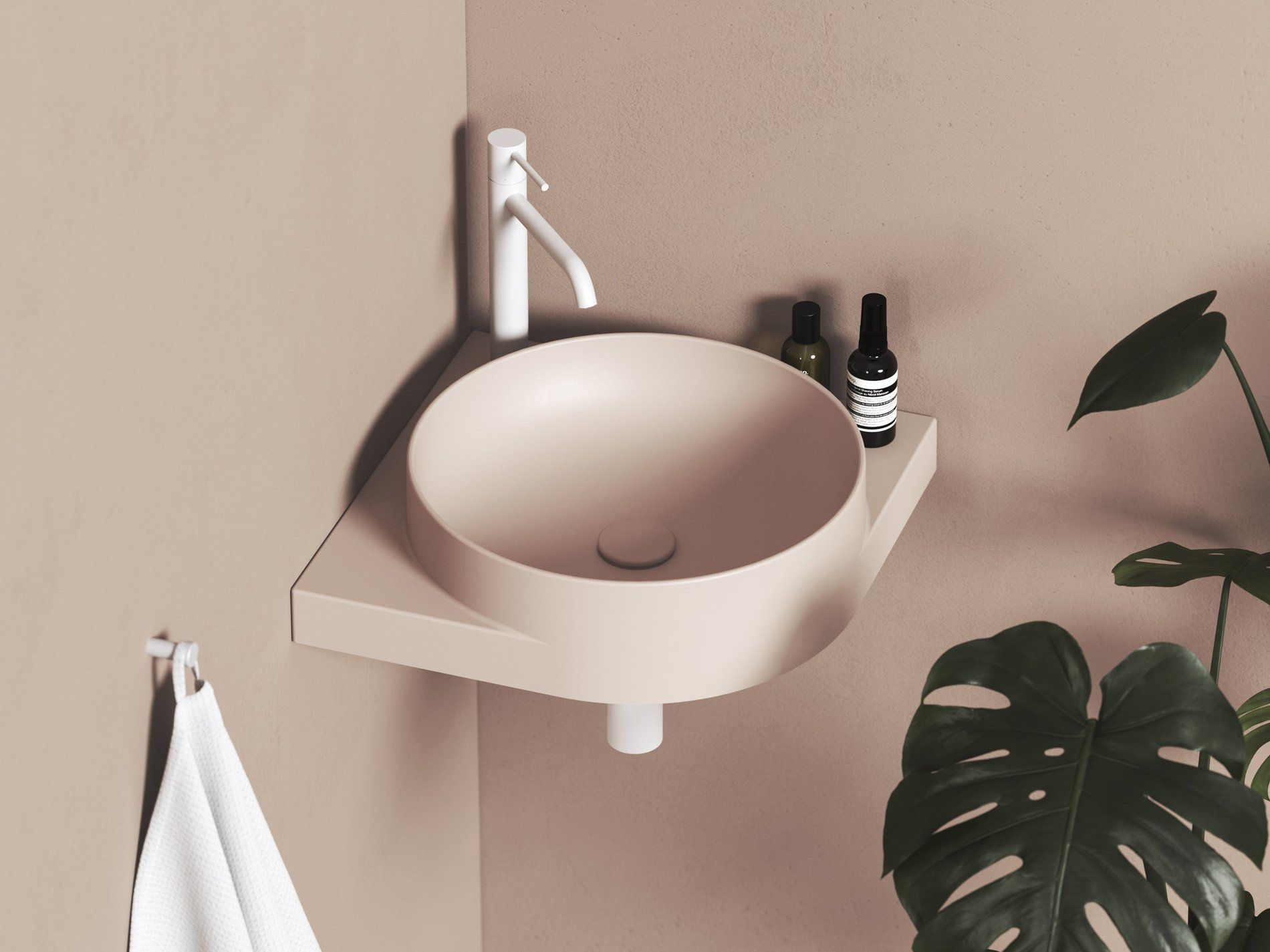 RAVAK XJX0G245000 Yard 45 C kerámiamosdó Alabaster Pink