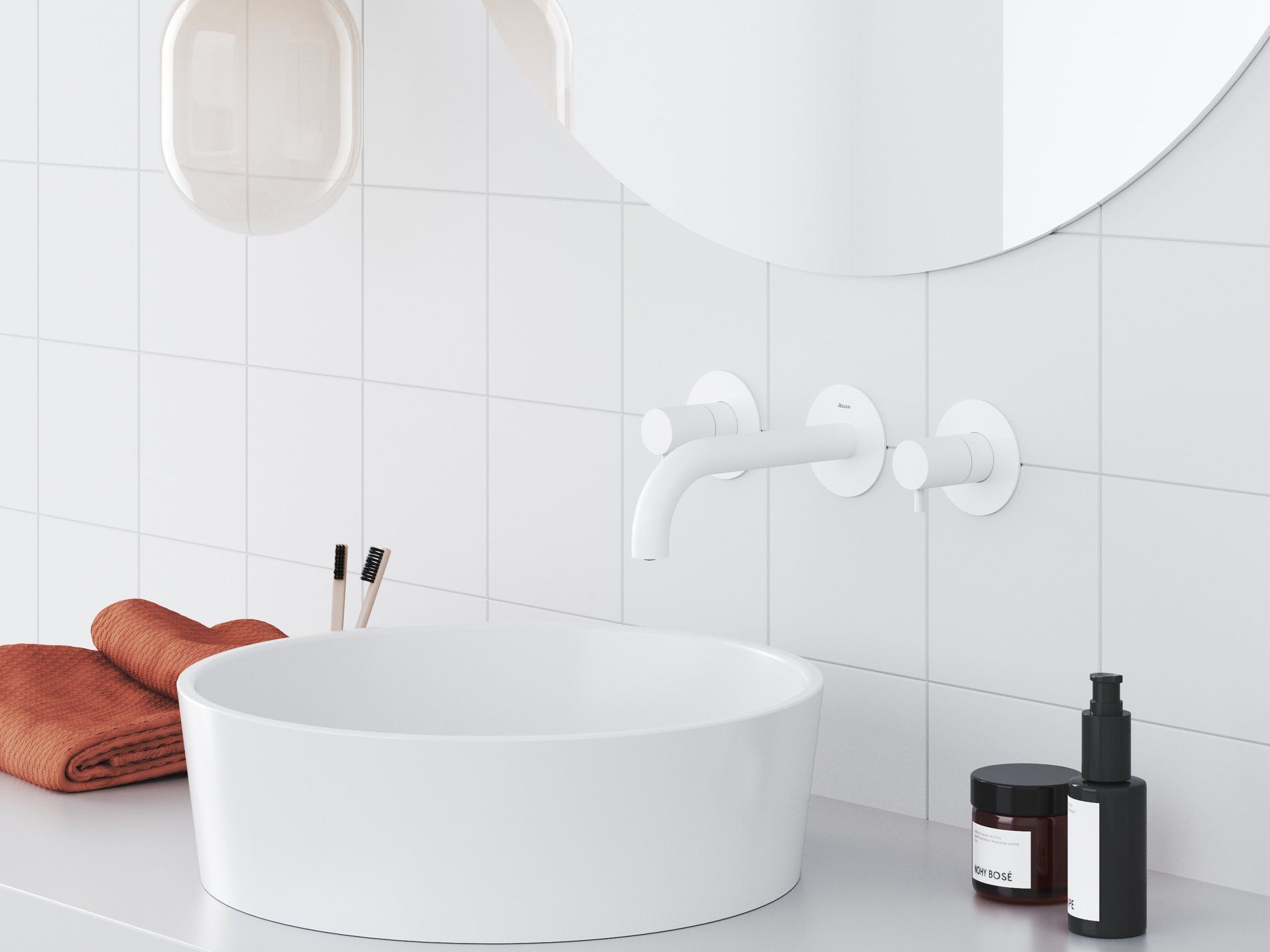 RAVAK X070239 Espirit falba süllyesztett mosdócsaptelep belső egységgel ES 019.10WV.O1, White Velvet