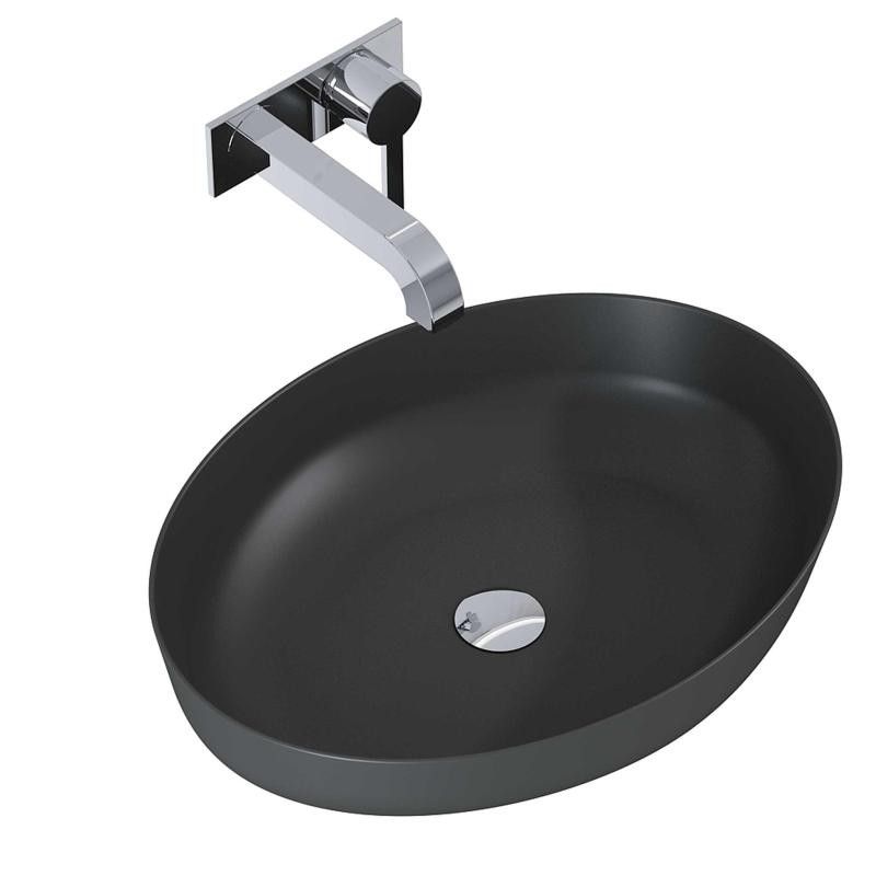 AREZZO design pultra ültethető mosdó RIKA 52x40 matt antracit - AR-145004