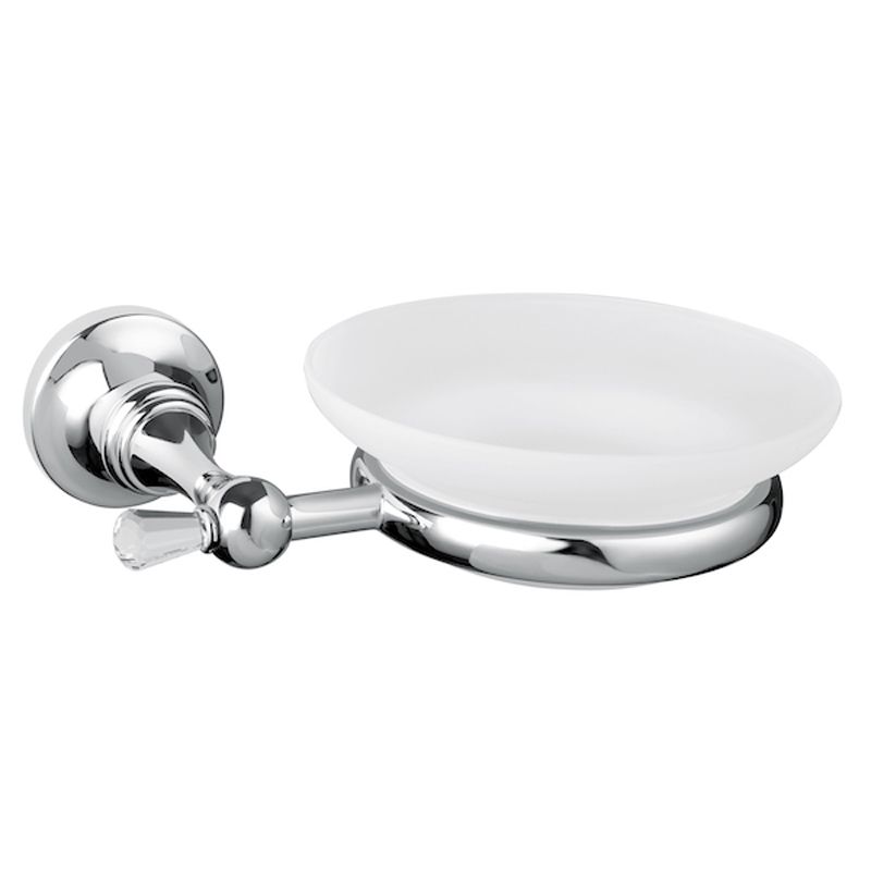 BUGNATESE 28800BR CRISTALLO Fali szappantartó fehér kerámiával swarovski gombbal bronz színben