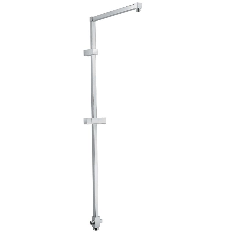 BUGNATESE 19120CR WELLNESS Szögletes zuhanyrúd váltóval és zuhanytartóval króm színben