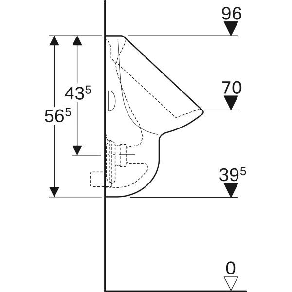 Geberit 236500000 Aller vizelde, hátsó bekötésű, hátsó kifolyású