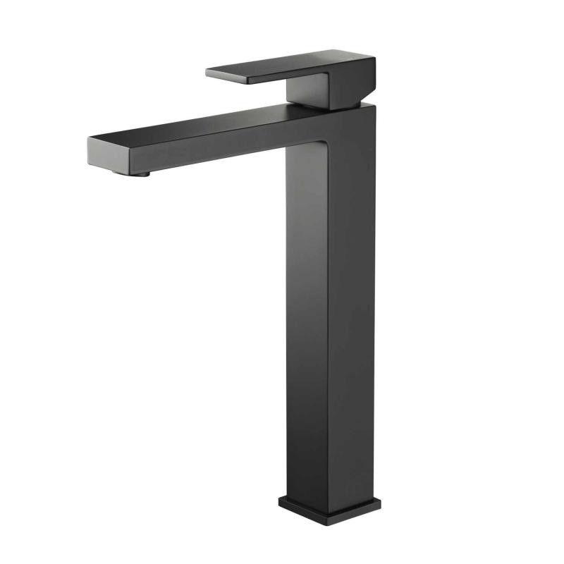 AREZZO design CUBEFIELD magasított mosdócsaptelep, fekete - AR-4402B