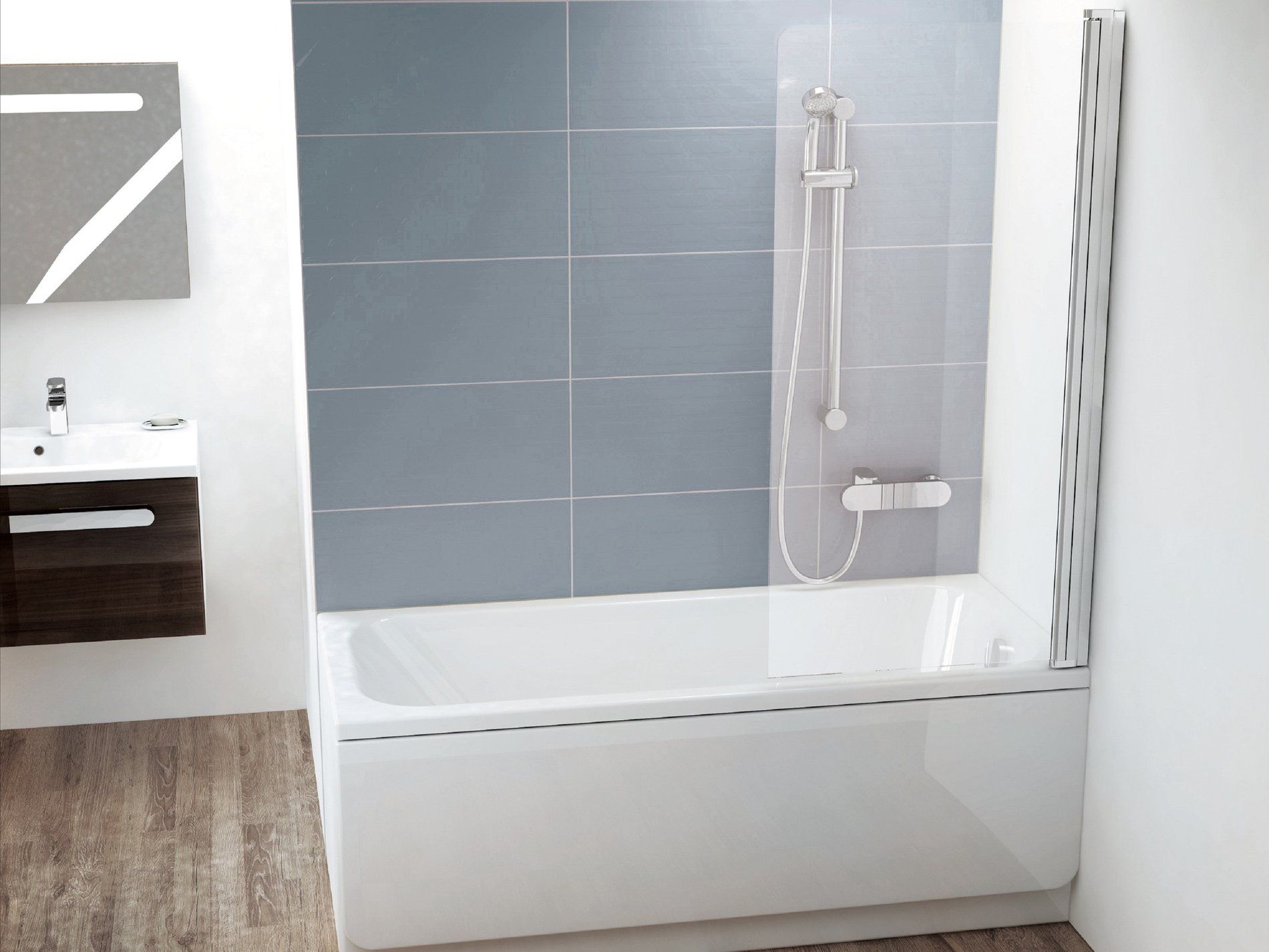RAVAK 7QR40C00Z1 CVS1-80 jobb kádparaván krómhatású + transparent