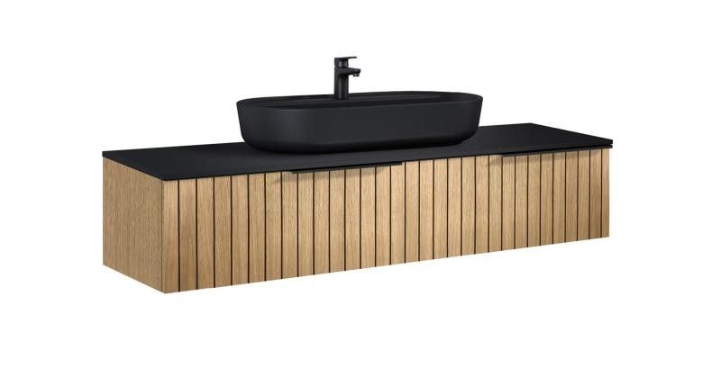 AREZZO design MONTEREY 160 cm-es alsószekrény 2 fiókkal természetes fa színben - AR-169434