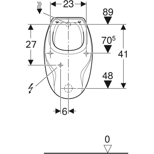 Geberit 239200000 Corso vizelde, fedélhez, hátsó bekötésű, hátsó kifolyás