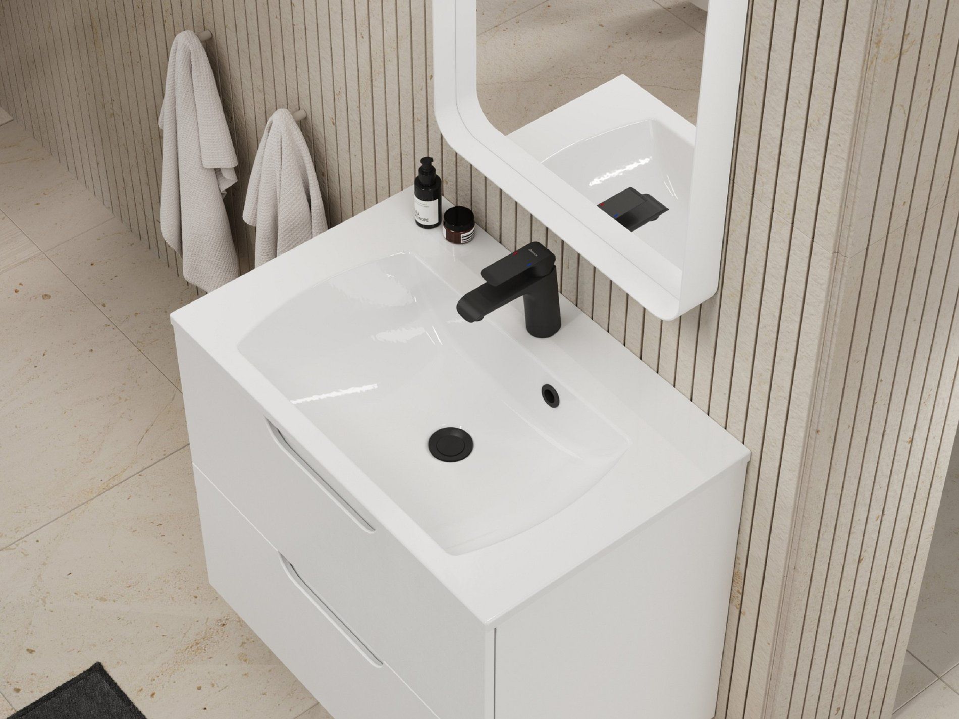 RAVAK XJX01180001 Classic Slim 80 mosdó fehér, furattal