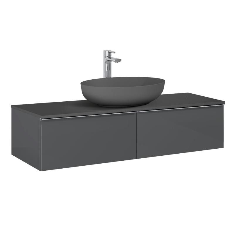 AREZZO design MONTEREY 160 cm-es alsószekrény 2 fiókkal Mf. antracit színben - AR-169473