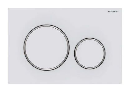 Geberit Sigma20 Wc nyomólap 115882JT1 matt fehér, fényes króm gyűrűvel, 115.882.JT.1 sigma 20