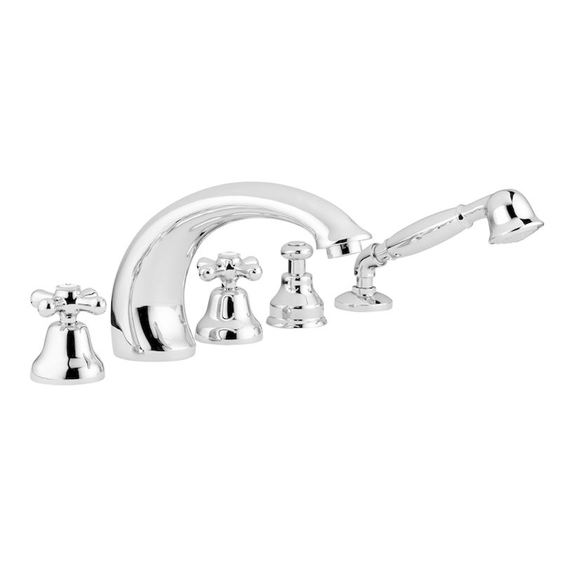 BUGNATESE 080CODO Bugnatese Old'800 Peremre szerelt 5 üléses kádcsaptelep fehér-arany színben