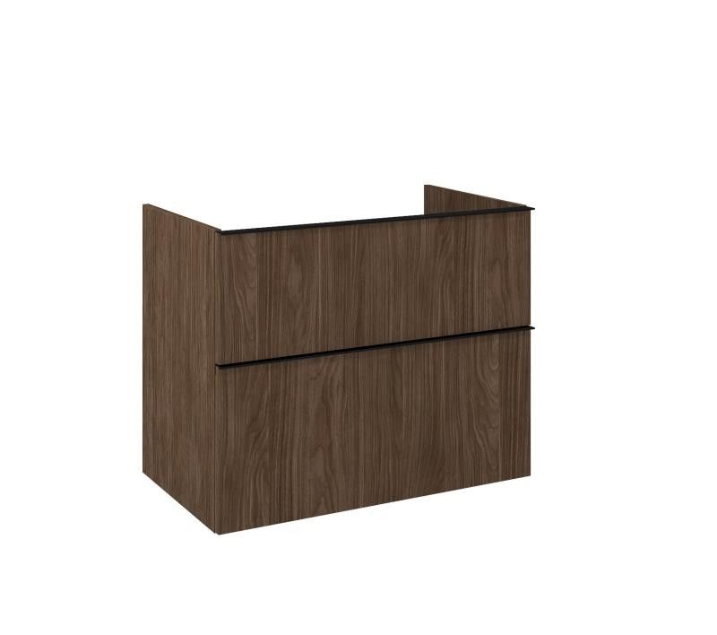 AREZZO design MONTEREY 80 cm-es alsószekrény 2 fiókkal Lincoln dió színben, szifonkivágás nélkül - AR-168691