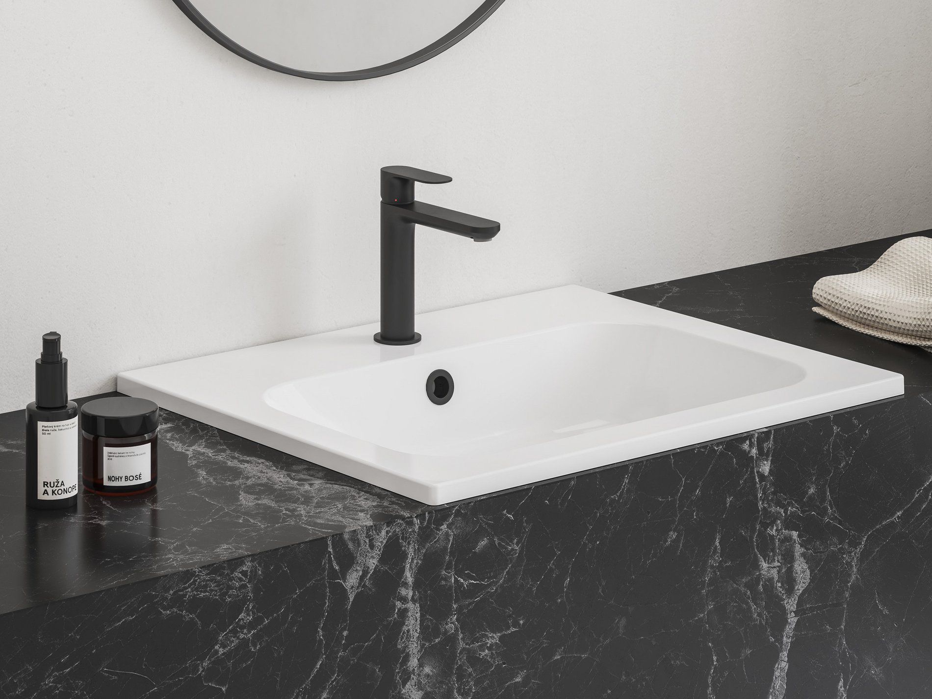 RAVAK X01808 Mosdó túlfolyó fedél, fekete